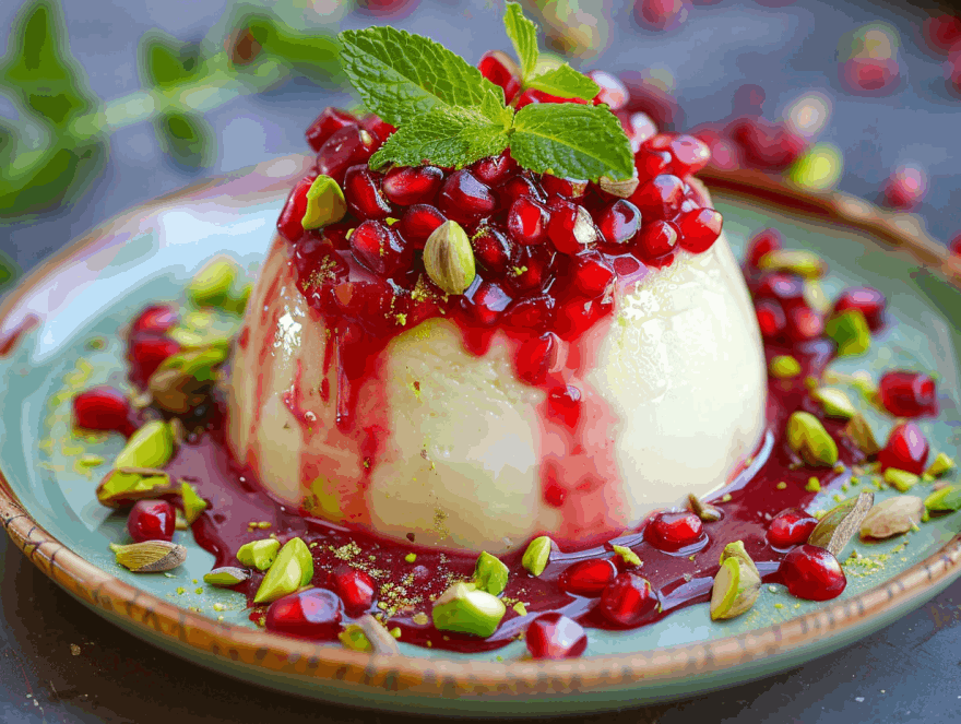 Pistazien-Kardamom-Panna Cotta