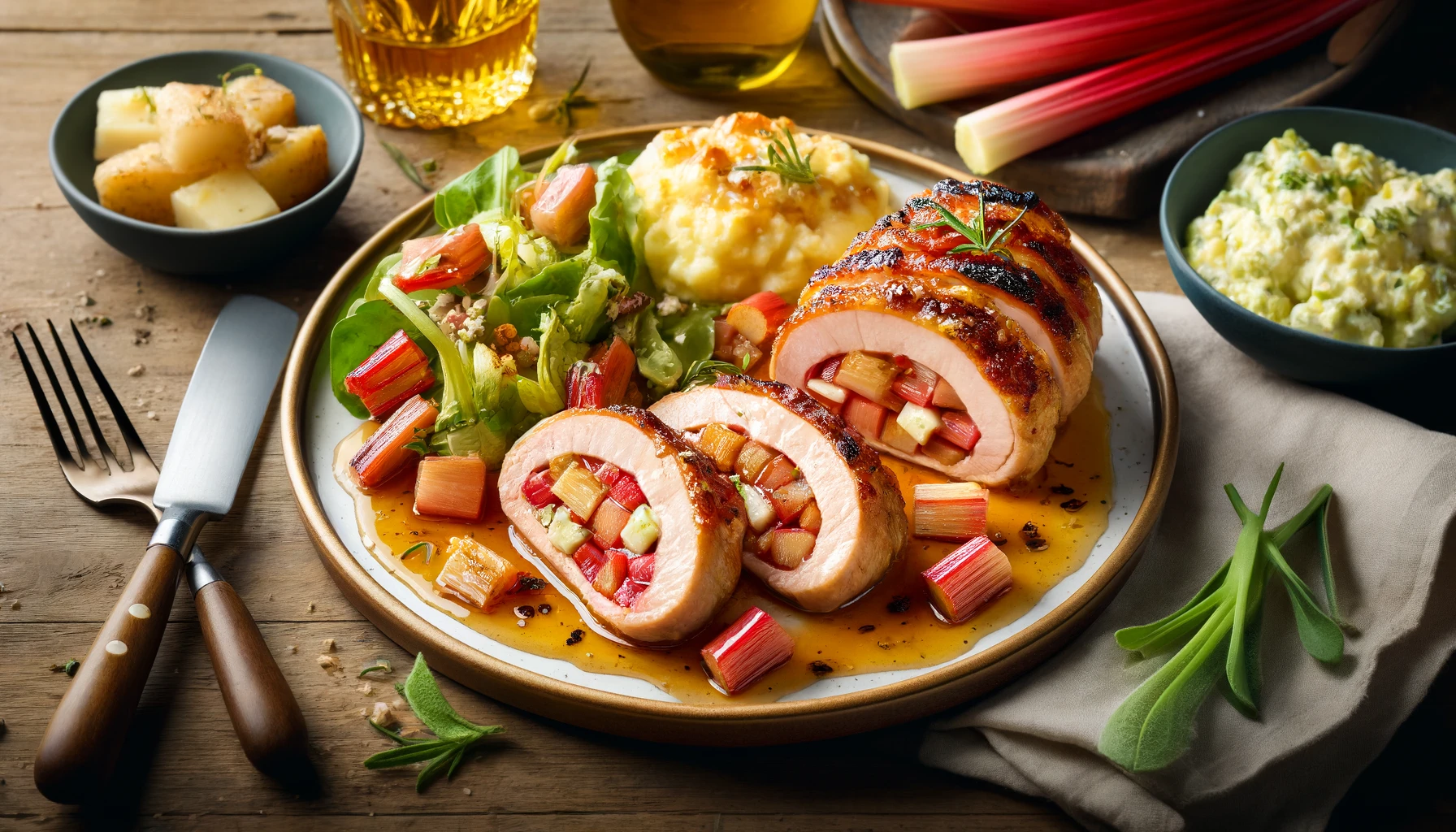 Rhabarbergefüllte Schweinefilets